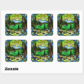 Stain Glass Mountain Sticker (Blatt)