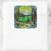 Stain Glass Mountain Sticker (Tasche)