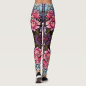 Stain Glass Pink Roses Leggings - Hübsch (Rückseite)