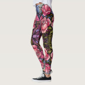 Stain Glass Pink Roses Leggings - Hübsch (Links)