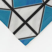 Stain Glass Ray Blau und Lila Fleecedecke (Ecke)