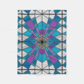 Stain Glass Ray Blau und Lila Fleecedecke (Vorderseite)