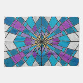 Stain Glass Ray Blau und Lila Geschirrtuch (Horizontal)