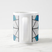 Stain Glass Ray Blau und Lila Jumbo-Tasse (Rückseite)