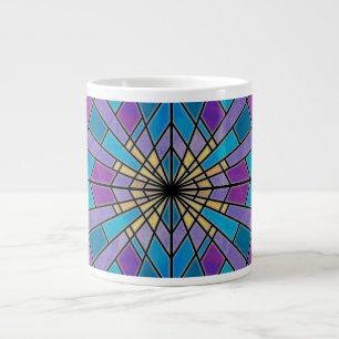 Stain Glass Ray Blau und Lila Jumbo-Tasse