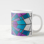 Stain Glass Ray Blau und Lila Jumbo-Tasse (Rechts)