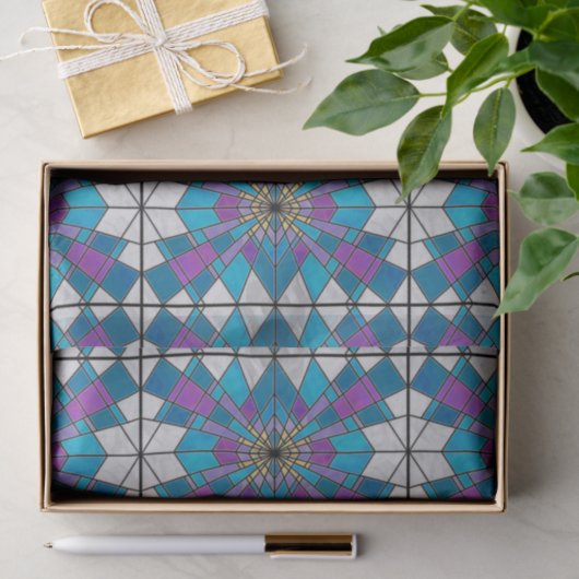 Stain Glass Ray Blau und Lila Seidenpapier (Geschenk)