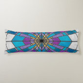 Stain Glass Ray Blau und Lila Seitenschläferkissen (Vorderseite)