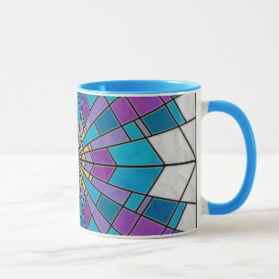 Stain Glass Ray Blau und Lila Tasse
