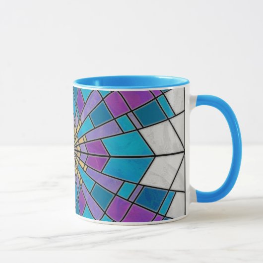 Stain Glass Ray Blau und Lila Tasse (Rechts)