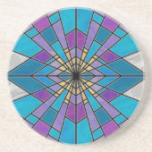 Stain Glass Ray Blau und Lila Untersetzer (Vorne)