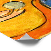 Stain Glass Style Gitarren Abstrakt Poster (Ecke)