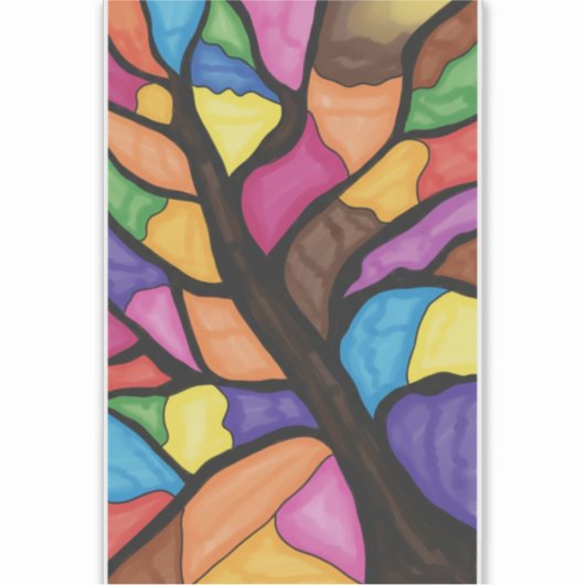 Stain glass tree art  aufkleber (Vorderseite)