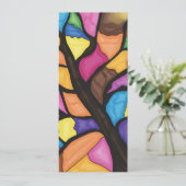 Stain glass tree art  einladung (Stehend Vorderseite)
