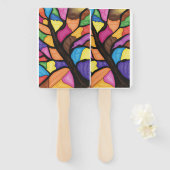Stain glass tree art  fächer (Vorne und Hinten)