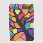 Stain glass tree art  golfhandtuch (Vorderseite)