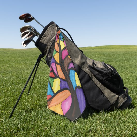 Stain glass tree art  golfhandtuch (Gras)