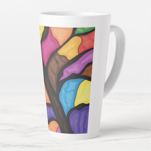 Stain glass tree art  milchtasse (Rechte Ecke)