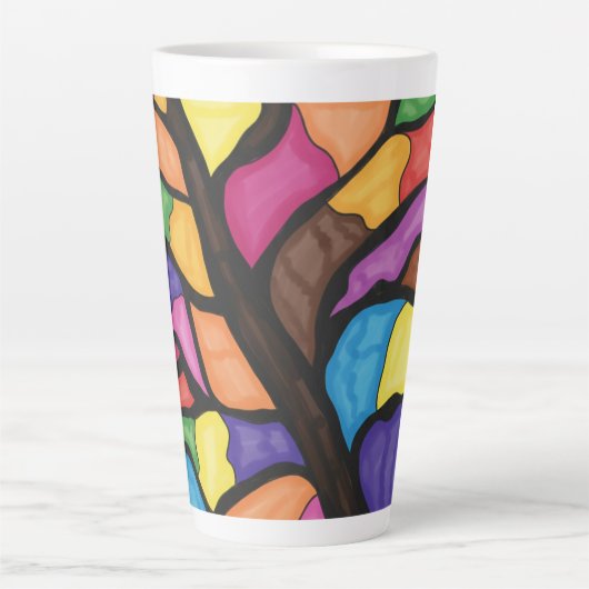 Stain glass tree art  milchtasse (Vorderseite)