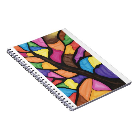Stain glass tree art  notizblock (Rechte Seite)