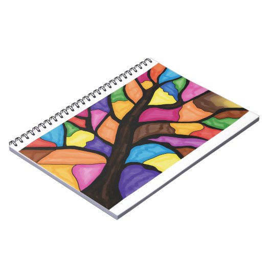 Stain glass tree art  notizblock (Linke Seite)