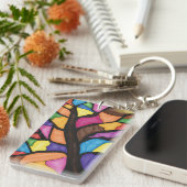 Stain glass tree art  schlüsselanhänger (Vorderseite rechts)