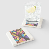 Stain glass tree art  steinuntersetzer (Seitenansicht)