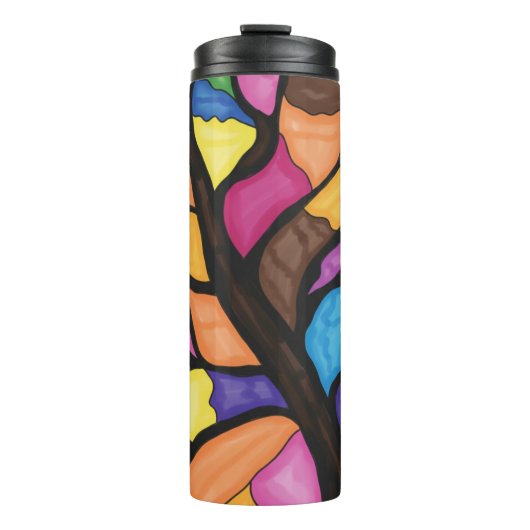 Stain glass tree art thermosbecher (Vorderseite)