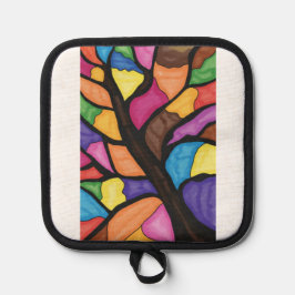 Stain glass tree art  topflappen