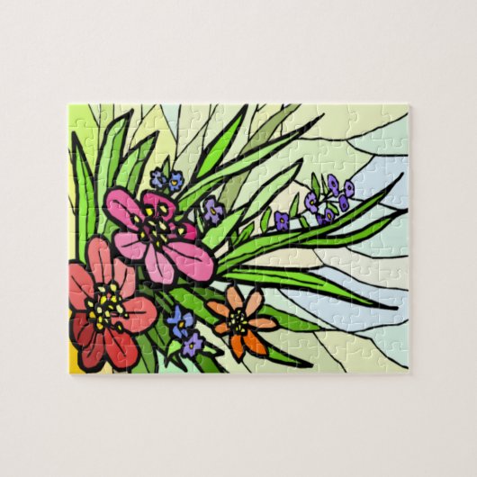 Stain Glass Wild Blume Puzzle (Horizontal)