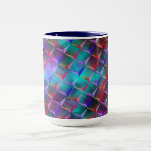 Stained bluish lilac and 3D or pink triangles Tasse (Zentrum)