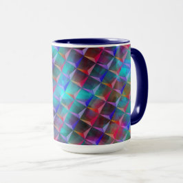 Stained bluish lilac and 3D or pink triangles Tasse