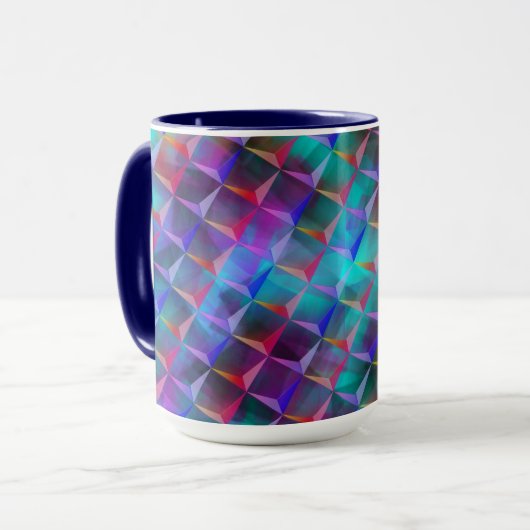 Stained bluish lilac and 3D or pink triangles Tasse (Vorderseite Links)