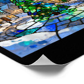 Stained Gl Christmas Tree Winter Village Holiday A Poster (Ecke)