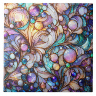 Stained glass abstract colourful fliese