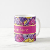 Stained Glass Abstract Purple Yellow Pink Kaffeetasse (VorderseiteRechts)