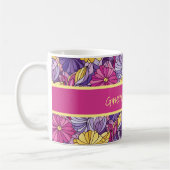 Stained Glass Abstract Purple Yellow Pink Kaffeetasse (Links)