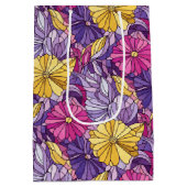 Stained Glass Abstract Purple Yellow Pink Mittlere Geschenktüte (Rückseite)