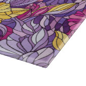 Stained Glass Abstract Purple Yellow Pink Schneidebrett (Ecke)