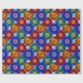 Stained Glass Abstract Red Green Blue Orange Geschenkpapier (Flach)