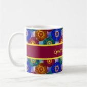 Stained Glass Abstract Red Green Blue Orange Kaffeetasse (Links)