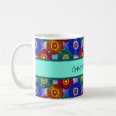 Stained Glass Abstract Red Green Blue Orange Kaffeetasse (Links)