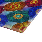 Stained Glass Abstract Red Green Blue Orange Schneidebrett (Ecke)