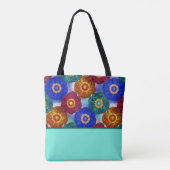 Stained Glass Abstract Red Green Blue Orange Tasche (Rückseite)
