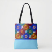 Stained Glass Abstract Red Green Blue Orange Tasche (Vorderseite)