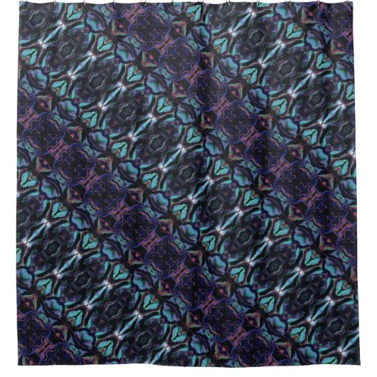 Stained Glass Acrylic Pour Inspired Shower Curtain Duschvorhang (Vorderseite)