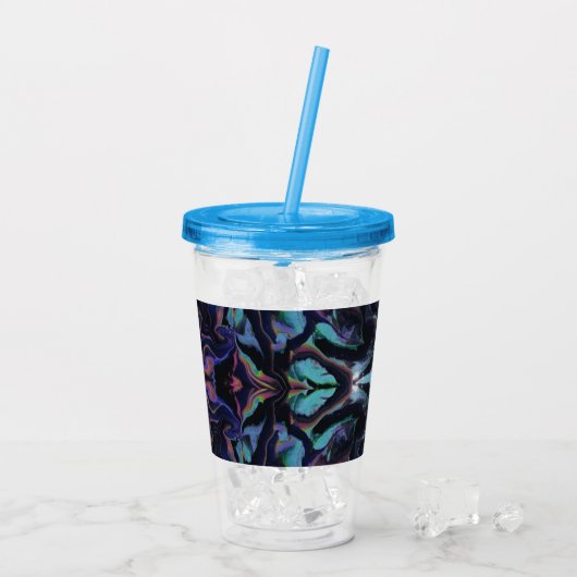 Stained Glass Acrylic Pour Tumbler Acryltrinkbecher (Rückseite Ice)