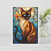 Stained Glass Animal Rescue Organization Cat Dankeskarte (Stehend Vorderseite)