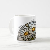 Stained Glass Birth Flower April Daisy Name Kaffeetasse (Vorderseite Links)