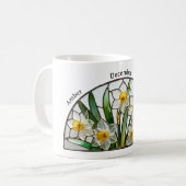 Stained Glass Birth Flower December Narcissus   Kaffeetasse (Vorderseite Links)